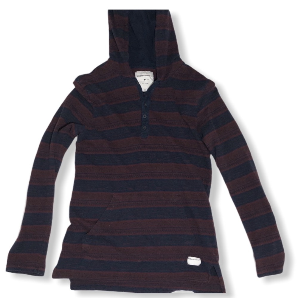 Modern Amusement Red / Blue striped Hoodie Sz S